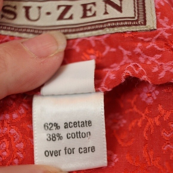 Su-Zen Vintage Coral Pink Floral 2-Piece Skirt & Midi Dress Set Medium Rare - Picture 15 of 16